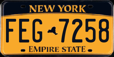 NY license plate FEG7258