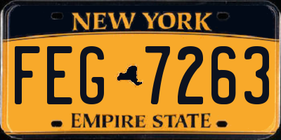 NY license plate FEG7263