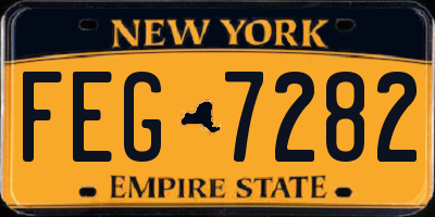 NY license plate FEG7282
