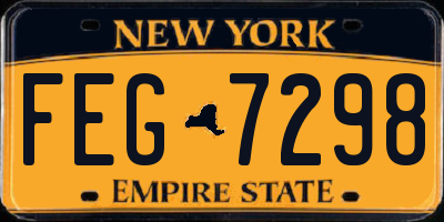 NY license plate FEG7298