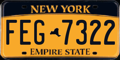NY license plate FEG7322
