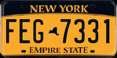 NY license plate FEG7331