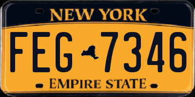 NY license plate FEG7346