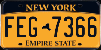 NY license plate FEG7366