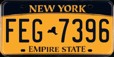 NY license plate FEG7396