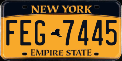 NY license plate FEG7445