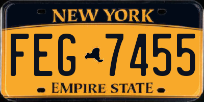 NY license plate FEG7455