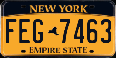 NY license plate FEG7463