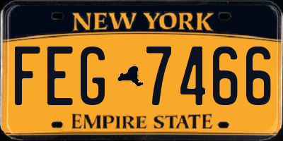 NY license plate FEG7466