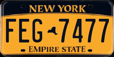 NY license plate FEG7477
