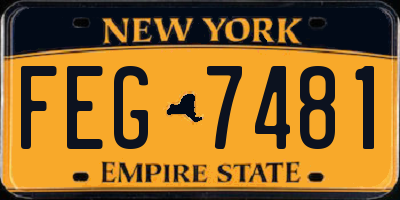 NY license plate FEG7481