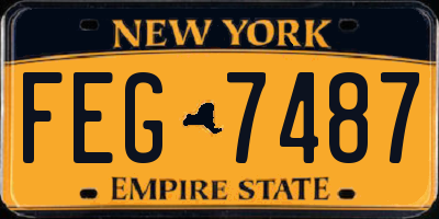 NY license plate FEG7487