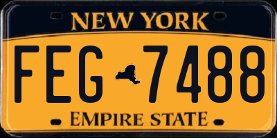 NY license plate FEG7488