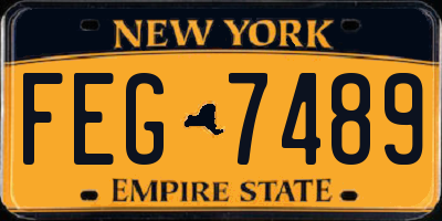 NY license plate FEG7489