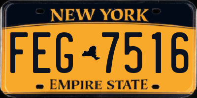 NY license plate FEG7516