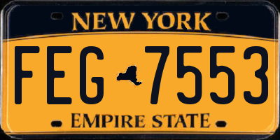 NY license plate FEG7553