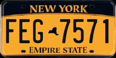 NY license plate FEG7571