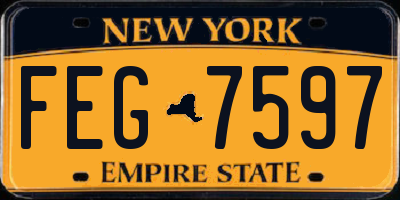 NY license plate FEG7597