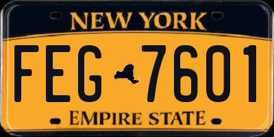 NY license plate FEG7601
