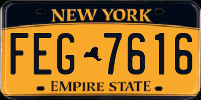 NY license plate FEG7616