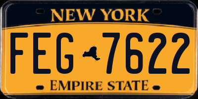 NY license plate FEG7622