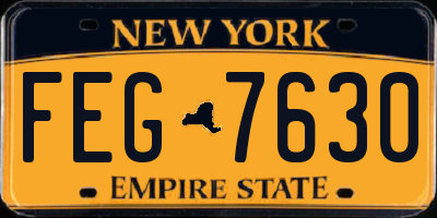 NY license plate FEG7630
