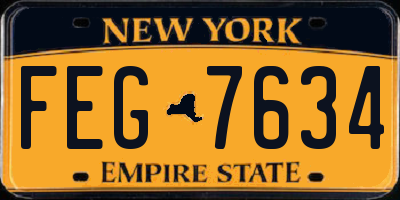 NY license plate FEG7634