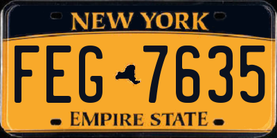NY license plate FEG7635