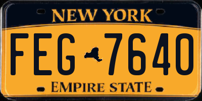 NY license plate FEG7640
