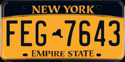 NY license plate FEG7643