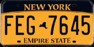 NY license plate FEG7645