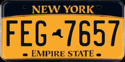 NY license plate FEG7657