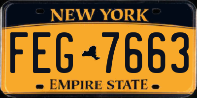 NY license plate FEG7663