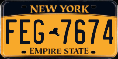 NY license plate FEG7674