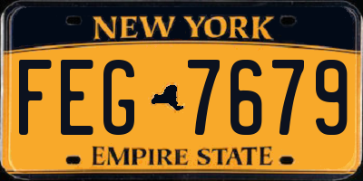 NY license plate FEG7679