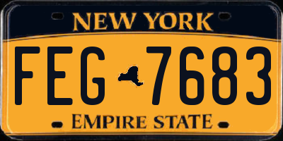 NY license plate FEG7683