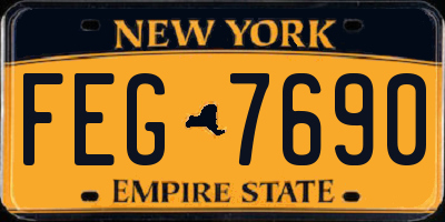 NY license plate FEG7690