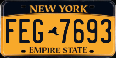 NY license plate FEG7693