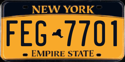 NY license plate FEG7701