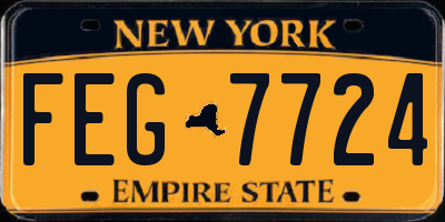 NY license plate FEG7724