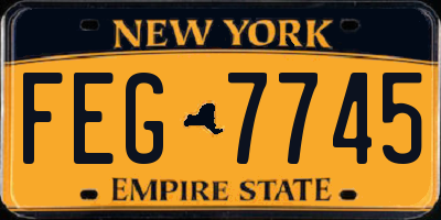 NY license plate FEG7745
