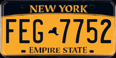 NY license plate FEG7752