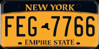 NY license plate FEG7766