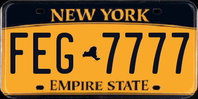 NY license plate FEG7777