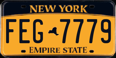 NY license plate FEG7779