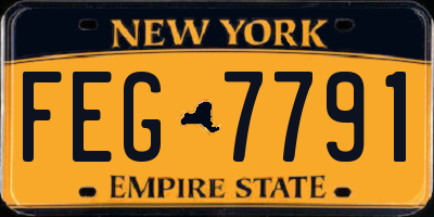 NY license plate FEG7791