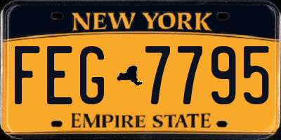 NY license plate FEG7795