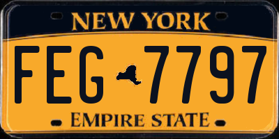 NY license plate FEG7797