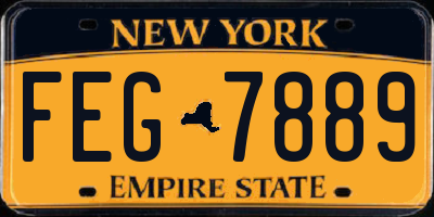 NY license plate FEG7889