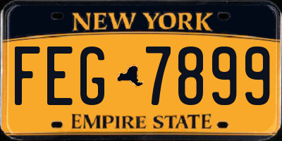 NY license plate FEG7899